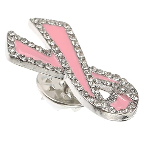 LIGIGWASH Breast Cancer Awareness Brosche mit Rotem Band Metall Anstecknadel für Kleidung und Accessoires Charity Event Lapel Pin Robustes Design Symbol zur Unterstützung von von LIGIGWASH