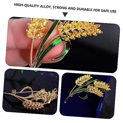 LIGIGWASH Brosche Pin Goldfarben mit Funkelnden Weizen Design Modisches Kleidungszubehör für Damen Vielseitige Anstecknadel für Jacken Pullover Taschen und Hüte von LIGIGWASH