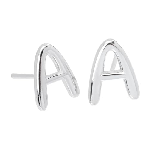 LIGIGWASH Buchstaben Ohrringe A Initialen Ohrstecker Silber Piercing Schmuck für Damen und Herren Alltag und Party Geeignet von LIGIGWASH