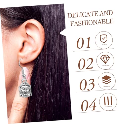 LIGIGWASH Buddha Ohrringe Damen Hängend aus Langlebiger Zinklegierung Einzigartiges Design mit Buddhistischem Anhänger Modischer Ohrschmuck für Frauen Spirituelles Accessoire von LIGIGWASH