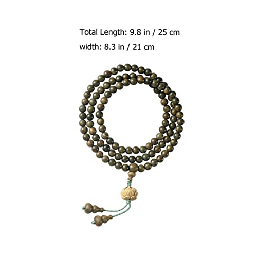 LIGIGWASH Buddhistische Gebetskette Perlen Armband aus Natürlichem Sandelholz Elastisch für Damen Herren als Gebets und Segensarmband Multifunktional Mehrlagig von LIGIGWASH