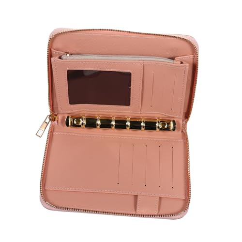 LIGIGWASH Budget Binder Organizer Mit Reißverschluss Pu Geldbörse Für Budgetierung Format Große Kapazität Stilvoller Pinker Geldbinder Für Quittungen Und Karten Für Shopping Und von LIGIGWASH