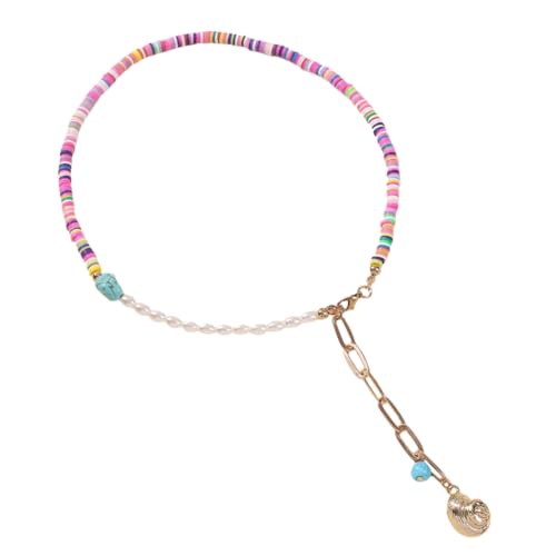 LIGIGWASH Bunte Boho Perlenhalskette Damen Halskette mit Künstlichen Perlen und Anhänger Modisches Schmuckstück für Frauen und Mädchen Vielseitig Kombinierbar von LIGIGWASH