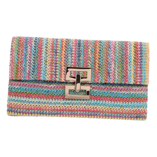 LIGIGWASH Bunte Damen Clutch Tasche Geflochtene Handgelenktasche Kleine Umschlagtasche Für Hochzeit Abendparty Alltag von LIGIGWASH