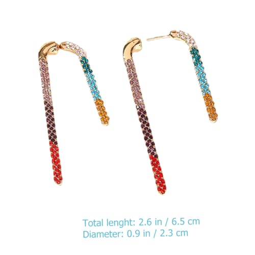 LIGIGWASH Bunte Funkelnde Ohrstecker Damen Wasserstein Ohrschmuck Modisch Glänzend Party Schmuck Langlebig Robust für Hochzeit Konzert Alltag von LIGIGWASH