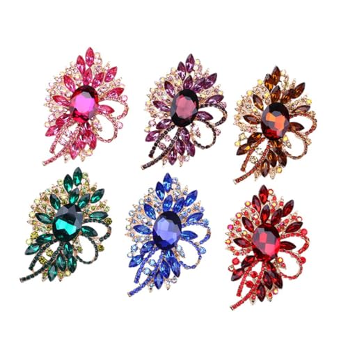 LIGIGWASH Bunte Kristallglas Brosche Rot Dekorative Anstecknadel für Kleidung Schal Taschen Modisches Accessoire für Damen Langlebig Leicht und Strahlend Schön von LIGIGWASH