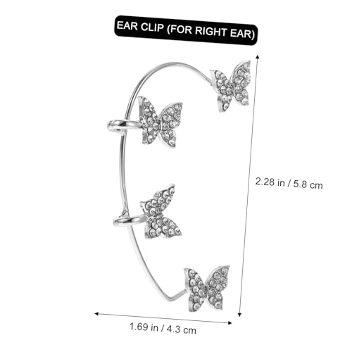 LIGIGWASH Butterfly Ear Cuff Damen Ohrclip Piercing mit Funkelnden Eleganter Knorpelschmuck für Rechte Ohrmuschel Modisches Accessoire für Alltag und Party von LIGIGWASH
