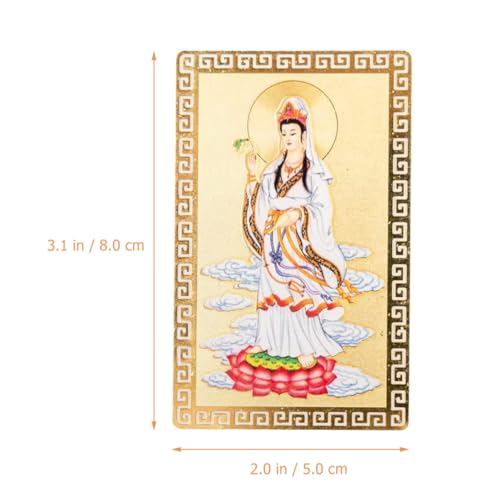 LIGIGWASH Chinesische Feng Shui Kwan Yin Amulett Karte aus Schützendes Glücksbringer Dekor Langlebig und Rostfrei Leicht Tragbar für Taschen und Geldbörsen Fördert Harmonie und Positive von LIGIGWASH
