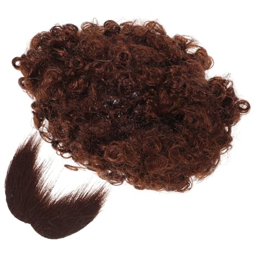 LIGIGWASH Cosplay Piraten Perücke und Set Braune Afro Perücke mit Achtförmigem Wiederverwendbares Party Kostüm Zubehör Bequemes Material Realistische Verkleidung für Karneval und Events von LIGIGWASH