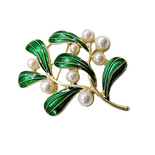 LIGIGWASH Kreative Blattbrosche Aus Legierung Mit Perlen Für Damen Dekorative Brosche Im Blattdesign Leicht Und Langlebig Als Schmuck Für Hochzeiten Und Besondere Anlässe von LIGIGWASH