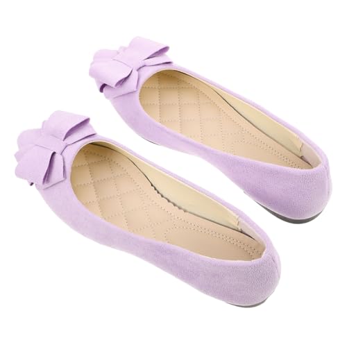 LIGIGWASH Brautschuhe Für Damen Flache Schuhe Mit Schleife Stilvolle Ballerinas Für Hochzeit Abendschuhe Mit Spitze Bequeme Schuhe Zum Hineinschlüpfen Für Besondere Anlässe von LIGIGWASH