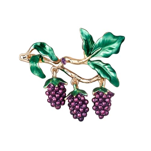 LIGIGWASH Damen Brosche Trauben Design Legiertem Material mit Farbigem Tropföl Modischer Schmuck Broschenpin für Kleidung Jacken Anzug als für Frauen und Mädchen von LIGIGWASH