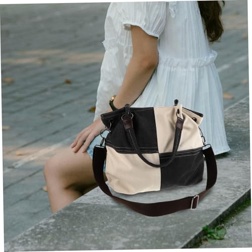 LIGIGWASH Damen Canvas Tote Bag mit Reißverschluss Umhängetasche Vielseitige Tragemöglichkeiten als Handtasche Schultertasche oder Crossbody Modische Tragetasche für Alltag und Reisen von LIGIGWASH