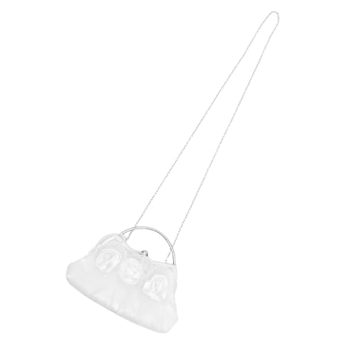 LIGIGWASH Damen Clutch Handtasche mit Rosenmotiv Abnehmbare Kette Kleine Abendtasche für Hochzeit und Party Vielseitige Umhängetasche mit Femininer Blumendekoration von LIGIGWASH