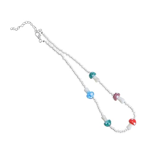 LIGIGWASH Modische Halskette Mit Buntem Pilzdesign Für Damen Stilvolle Kette Für Mädchen Kreative Schmuckstück Für Partys von LIGIGWASH