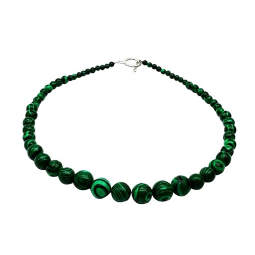 LIGIGWASH Damen Halskette mit Rundem Malachit Anhänger Handgefertigtes Schmuckstück Kreative DIY Perlenkette als für Freundin und Besondere Anlässe von LIGIGWASH