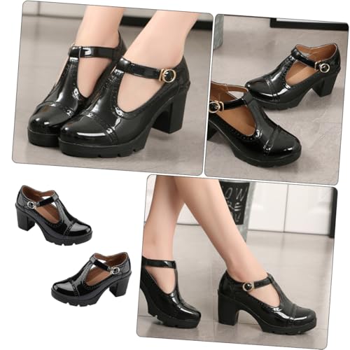 LIGIGWASH Damen High Heels Runde Spitze Komfortable Sommer Schuhe Absatzschuhe mit Elastischer Innensohle für Alltag und Arbeit von LIGIGWASH