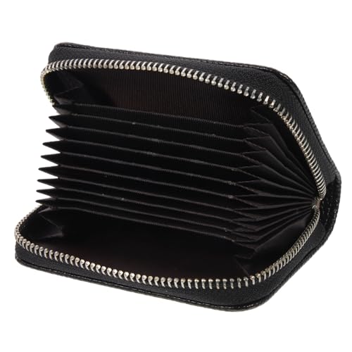 LIGIGWASH Damen Multifunktionales Kartenetui PU mit Doppelreißverschluss Schwarz für Kreditkarten Ausweis Bargeld und Münzen für Besondere Anlässe und Täglichen Gebrauch von LIGIGWASH