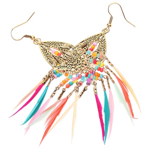 LIGIGWASH Damen Ohrringe Tassel Drop Ohrhänger mit Federn Lange Quasten Ohrschmuck aus Hochwertiger Legierung Allergiefrei für Party Geburtstag Valentinstag von LIGIGWASH