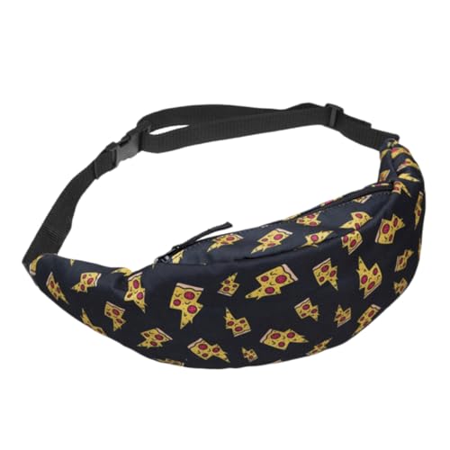 LIGIGWASH Damen Gürteltasche Pizza Outdoor Sporttasche Tragbare Hüfttasche Modische Brusttasche Für Reisen Schwarz Multifunktionale Handytasche Für Damen von LIGIGWASH