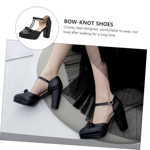 LIGIGWASH Damen Sandalen mit Absatz Elegante Bow knot Schuhe Chunky Heels Sommerliche Prinzessin Style Modisch und Bequem für Partys und Freizeit Vielseitig Kombinierbar von LIGIGWASH
