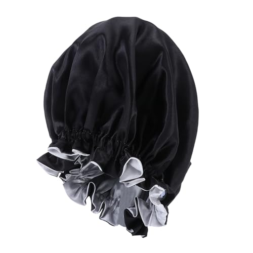 LIGIGWASH Damen Satin Schlafhaube mit Spitzenrand Doppellagig Extra Groß Haarschonend für Nacht und Chemotherapie Atmungsaktive Kopfbedeckung zum Schutz und Feuchtigkeitserhalt bei von LIGIGWASH