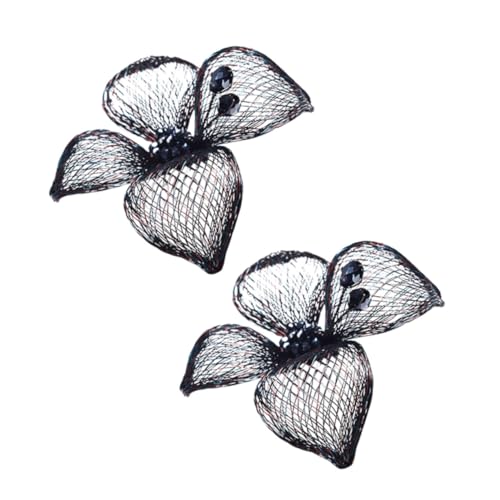 LIGIGWASH Damen Schuhclips aus Metall mit Blumenmotiv Schuhdekoration für Hohe Absätze Langlebige Kupferverarbeitung Geeignet für Party und Festliche Anlässe Schwarz von LIGIGWASH