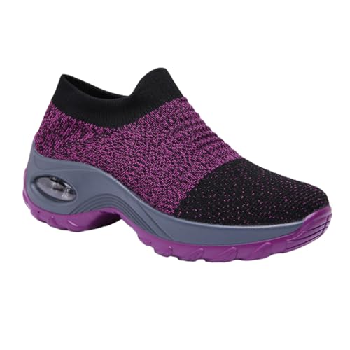 LIGIGWASH Damen Sportschuhe mit Dicker Sohle Atmungsaktive Luftgepolsterte Freizeitschuhe rutschfeste Leichte Laufschuhe Modisch und Angenehm für Training und Alltag für Frühling und Herbst von LIGIGWASH