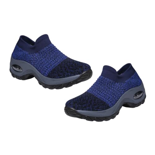 LIGIGWASH Damen Sportschuhe mit Luftpolster Atmungsaktiv Elastische Strickoberfläche rutschfeste Sohlen Bequem für Outdoor Freizeit und Alltag Geeignet für Frauen Jeden Alters von LIGIGWASH