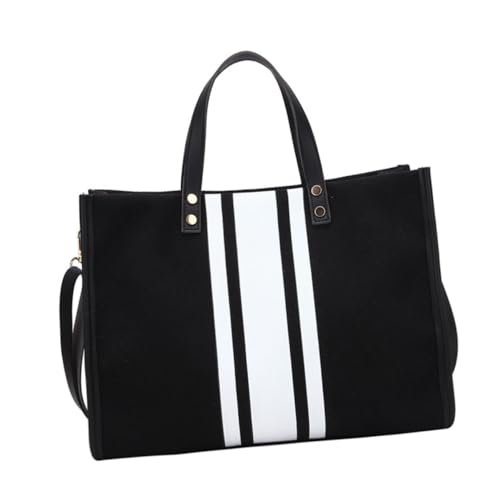 LIGIGWASH Damen Tote Bag mit Großem Fassungsvermögen Verstellbarer Schultergurt Modische Schwarze Umhängetasche aus Robustem Material Praktische Tragetasche für Alltag und Freizeit von LIGIGWASH