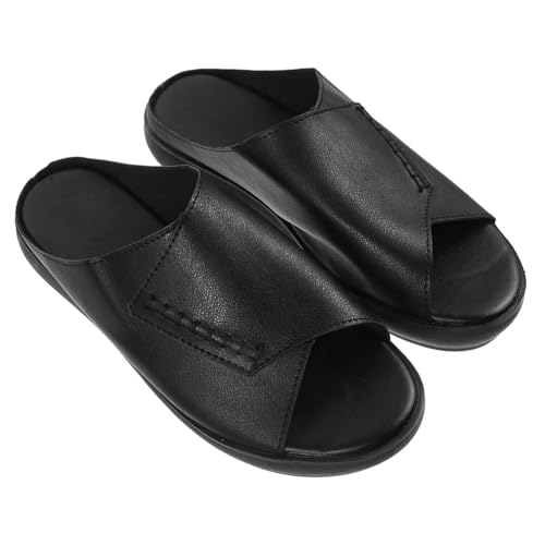 LIGIGWASH Damen Wedgesandalen mit Weicher Sohle Atmungsaktiv Plateauabsatz Leichte Sommerschuhe Modische Plattform Sandalen für Freizeit und Strand Schwarz von LIGIGWASH