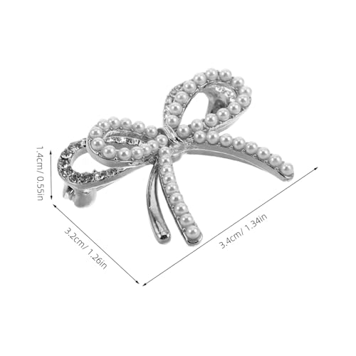 LIGIGWASH Damenbrosche mit Schleifenmotiv Künstlichen Perlen und Funkelnden Strasssteinen Modische Anstecknadel für Kleider und Blusen Vielseitiges Accessoire für Hochzeit Party und Alltag von LIGIGWASH