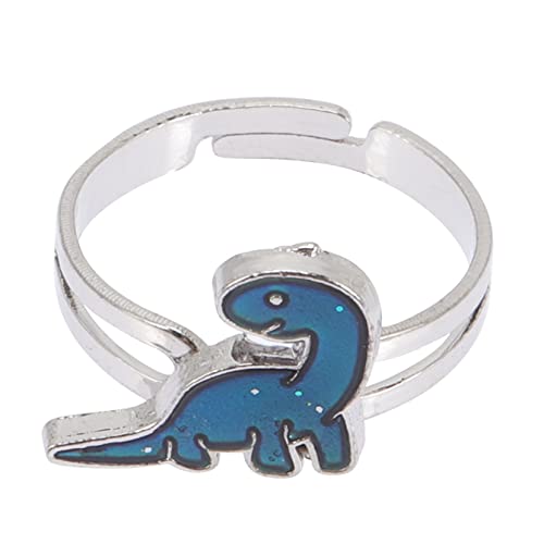 LIGIGWASH Dinosaurier Stimmungsring für Mädchen Farbwechselring Zinklegierung Offener Bandring für Kinder und Frauen von LIGIGWASH