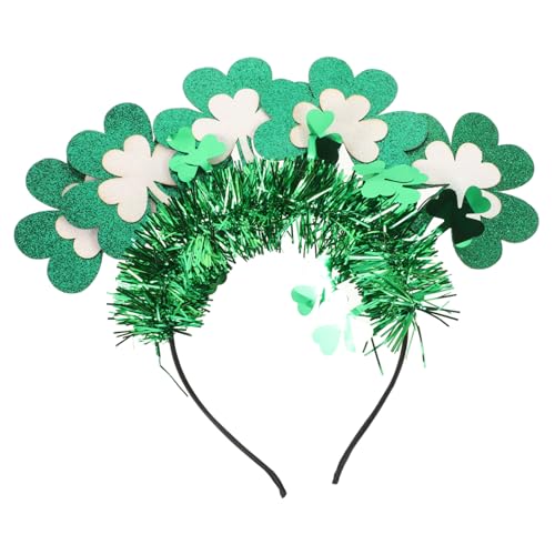 LIGIGWASH Doppellagiges Shamrock Stirnband St Patricks Day Haarreif Extravaganter Kleeblatt Haarschmuck Frauenfest Nationalfeiertag Kostüm Party Accessoire von LIGIGWASH