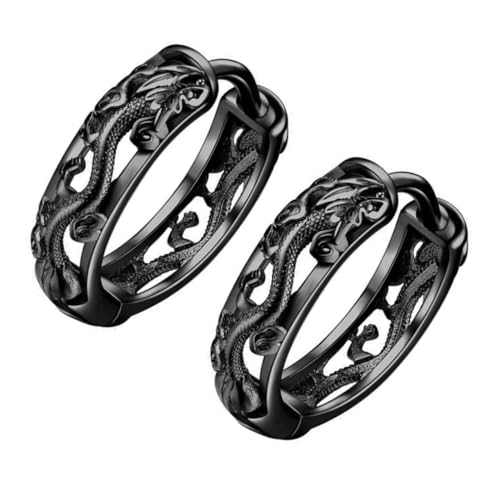 LIGIGWASH Drachen Ohrringe Herren Kleine Runde Creolen Vintage Ethnischer Stil Handgefertigt Nickelfrei Langlebig Modischer Ohrschmuck für Alltag Festival Club und Sommerstrand von LIGIGWASH