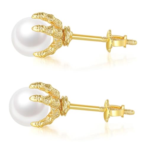 LIGIGWASH Drachenklauen Ohrstecker mit Perlen Herren Damen Modische Statement ohrringe Unisex Edelstahl Schmuck für Partys Festivals Alltag von LIGIGWASH