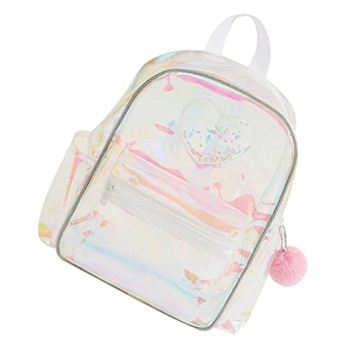 LIGIGWASH Durchsichtiger Mit Herzmuster Transparenter Rucksack Für Damen Kleiner Durchsichtiger Beutel Sichtbarkeit Bei Veranstaltungen Leicht Zu Reinigen Für Täglichen Gebrauch von LIGIGWASH