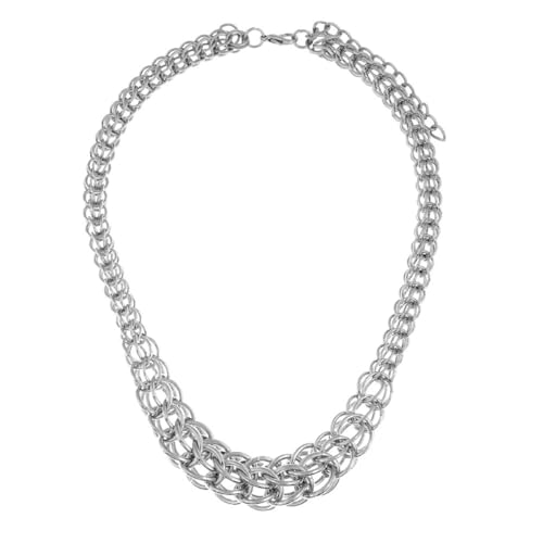 LIGIGWASH Edelstahl Halskette Kurz Chunky Stil Punk Anhänger Unisex Hals Schmuck für Festival Party von LIGIGWASH