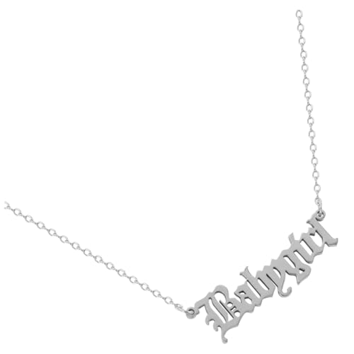 LIGIGWASH Edelstahlschmuck Damen Buchstaben Halskette mit Anhänger Langlebige Neck Chain in Stahlfarbe Modisches für Frauen zu Geburtstagen und Besonderen Anlässen von LIGIGWASH