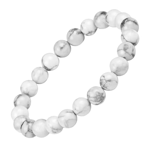 LIGIGWASH Einstellbares Weißer Magnesit Perlen Armband Damen Herren Elegant Handgefertigt Leicht Tragbar Für Alltag Reise Party Schmuck Zubehör von LIGIGWASH