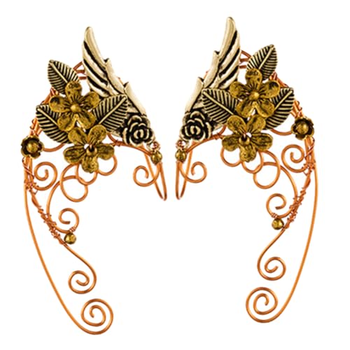 LIGIGWASH Elegante Ear Manschettenohrringe aus Metall nicht Piercingschmerzfrei Handgefertigter Ohrschmuck für Teenager Mädchen Stilvolle Elfenohren Ohrclips für Cosplay und Besondere von LIGIGWASH