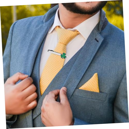 LIGIGWASH Krawattenklammer Aus Metall Für Herren Dekorativer Krawattenclip Mit Kleeblatt-design Passend Für Krawatten Für Bankette Partys Und Feiertage Als Anzugzubehör von LIGIGWASH
