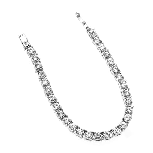 LIGIGWASH Elegantes Herren Tennisarmband mit Funkelnden Strasssteinen Silbernes Wasserfestes Schmuckstück Robustes Legierungsarmband als Modisches für Männer zu Besonderen Anlässen von LIGIGWASH