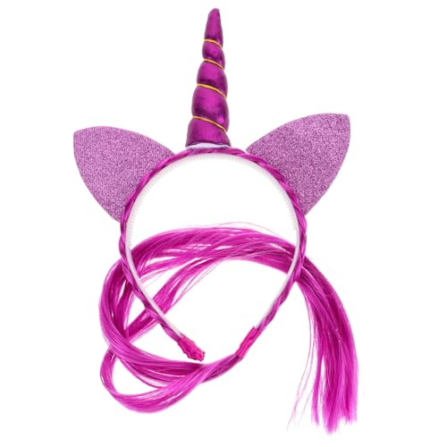 LIGIGWASH Flauschiges Einhorn-haarband Cartoon-einhorn Stirnband Junge Mädchen Haarreif Party Kostüm Zubehör Foto-requisit von LIGIGWASH