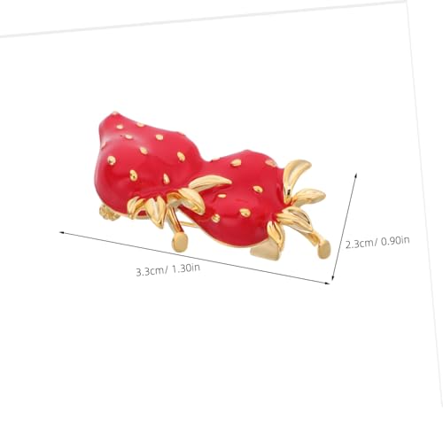 LIGIGWASH Erdbeernadel Aus Kupfer Kawaii-brosche Mit Obstmotiv Zierliche Metallbrosche Für Damen Modische Pulloverbrosche Verspielte Schmucknadel Für Kleidung Hut Und Rucksack von LIGIGWASH