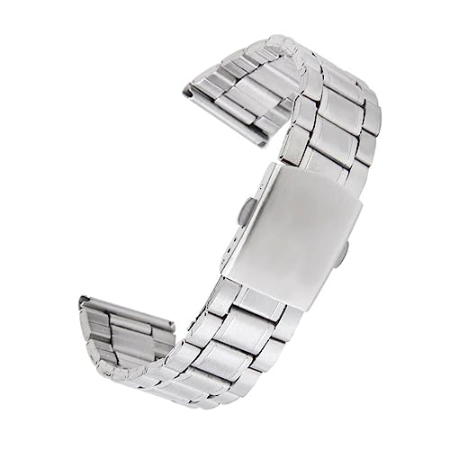 LIGIGWASH Edelstahl-uhrenarmband Mit Faltschließe Silbernes Armband Als Ersatz Für Uhren Mit Geradem Ende Gesamtlänge von LIGIGWASH