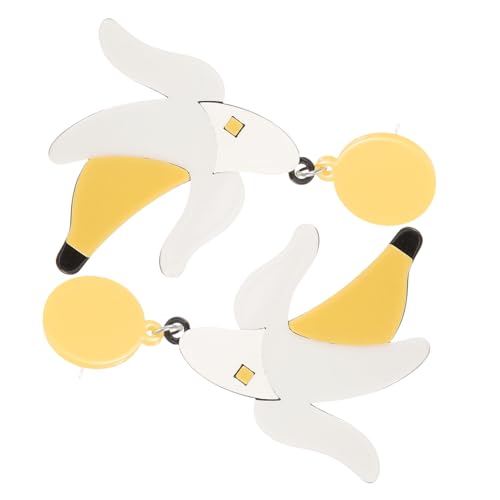 LIGIGWASH Exklusive Kunststoff Fruchtohrringe Damen Statement Bananen Ohrhänger Sommer Große Leichte Modeschmuck Accessoires für Hochzeit Party Alltag von LIGIGWASH