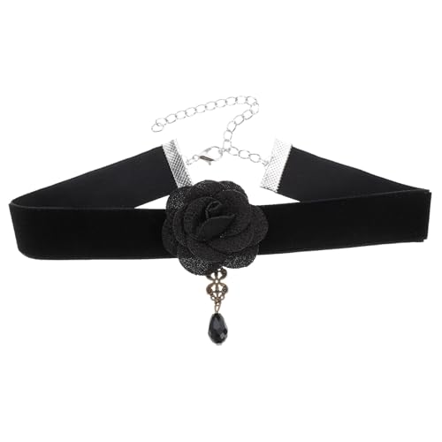 LIGIGWASH Extravaganter Spitzen choker mit Blumenapplikation Verstellbare Kurze Halskette für Damen Modischer Sommer schmuck Angenehm und Hautfreundlich für Alltag und Kostümpartys von LIGIGWASH