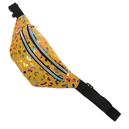 LIGIGWASH Farbige Umhängetasche für Damen Trendige Hüfttasche mit Sicherem Reißverschluss Leichte und Praktische Brusttasche für Alltag Reisen und Freizeit Gelb von LIGIGWASH