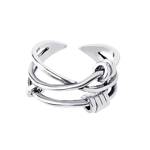 LIGIGWASH Fidget Ring Für Frauen Verstellbarer Stress Ring Aus Legierung Mit Perlen Für Alltag Und Geschenke von LIGIGWASH